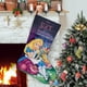 thumbnail image 1 of Alicia en el País de las Maravillas Tema: Calcetines de Navidad, fino lino blanco para colgar en escaleras y chimenea, decoración navideña para el hogar, regalo de Navidad. 45cm × 32cm, 1 of 5