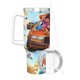 thumbnail image 3 of Los Mitchell contra las Máquinas Vaso aislado de acero inoxidable con asa, diseño temático, regalo para familia, amigos y fans; incluye pajita y encaja en el portavasos estándar, 40 oz, 3 of 6