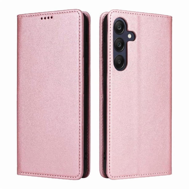 Funda Cartera para Samsung Galaxy A25 con Ranuras Tarjetas y Soporte - Protección Completa Oro rosa