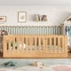 thumbnail image 3 of Twin Size Floor Bed with High Fence for Kids, Solid Wood Kids Montessori Bed with Door, low-profile and No Box Spring Needed Design, Natural.(Patent Protection), 3 of 3