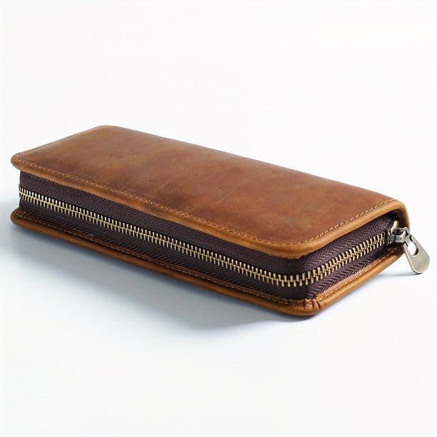 Genuine Leather Pencilcase: Multi-Functional Stationery Holder for School and Office Supplies