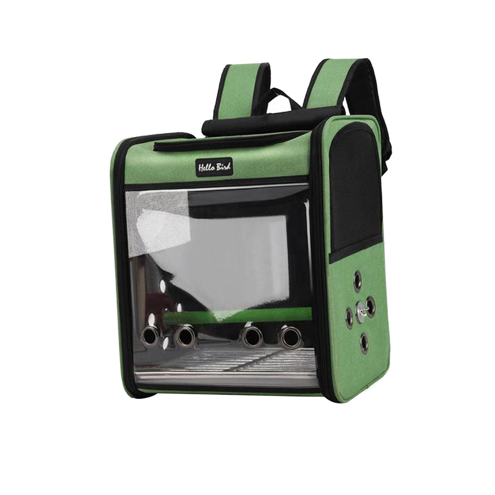 Magideal - Mochila De Viaje Para Pájaros, Jaula De Viaje Para Pájaros Con Percha De Pie, Bolsa De Visita Ligera Para Veterinario Para Cacatúa, Mochila Para Loros Verde