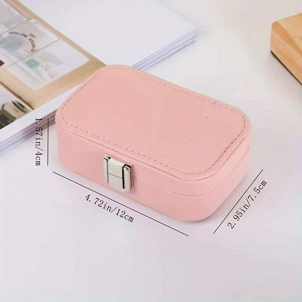 Portable Women's Travel Jewelry Box with Metal Buckle - Perfect for Earrings and Rings
