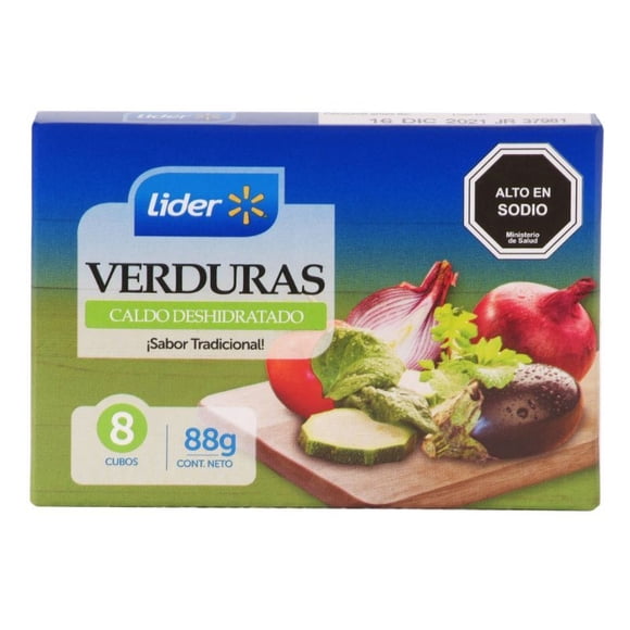 Caldo de Verduras (8 Tabletas) Caja, 88 g
