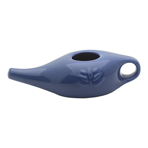 Magideal - Olla Neti De Cerámica De 250Ml, Olla De Enjuague Nasal Para Viaje, Irrigador Nasal, Agarre Duradero Y Para Enjuague Nasal, De , Hom , Azul