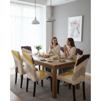 Mylhogar - Juegos De 6 Fundas Para Sillas Con Diseño Elastico