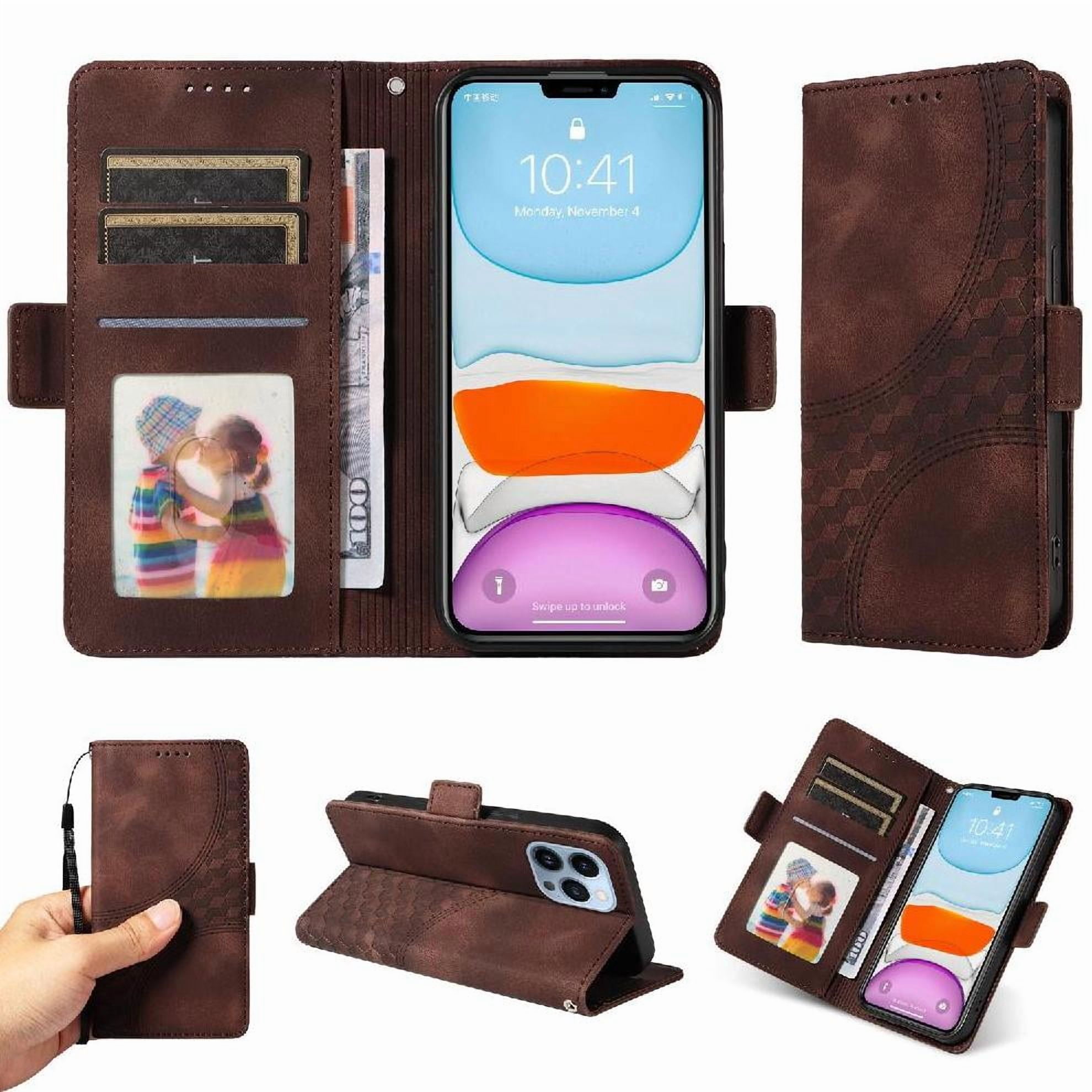 Carcasa Foxdock Iphone 12 Pro De Cuero Pu, Diseño Acolchado Clásico, Protección Contra Caídas Y Rayones