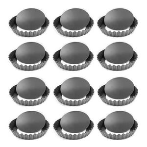 Genérico - Pack 12 Moldes Tartaleta Desmontable Tarta Individual 10,5Cm
