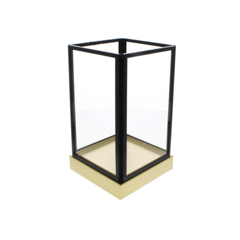 Hello Home - Velas Y Esencias Candelabro 15X15X25.2 Cm Negro Transparente