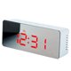 thumbnail image 1 of reloj de alarma led - repetición de la temperatura del espejo rectángulo nocturno, luz led roja, 1 of 3