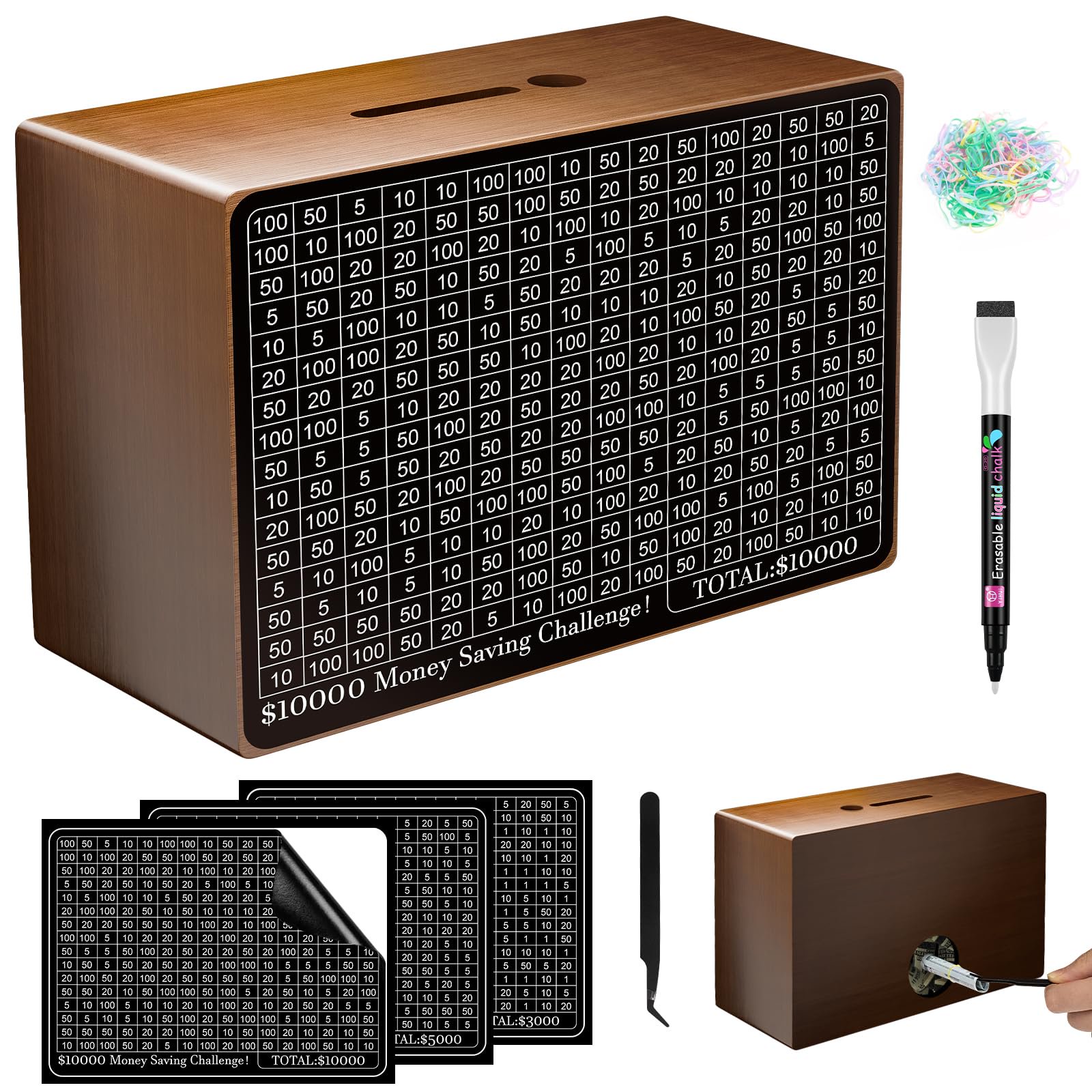 Caja De Ahorro De Dinero Gomyrod De Madera Con Contador