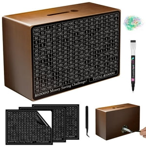 Caja De Ahorro De Dinero Gomyrod De Madera Con Contador