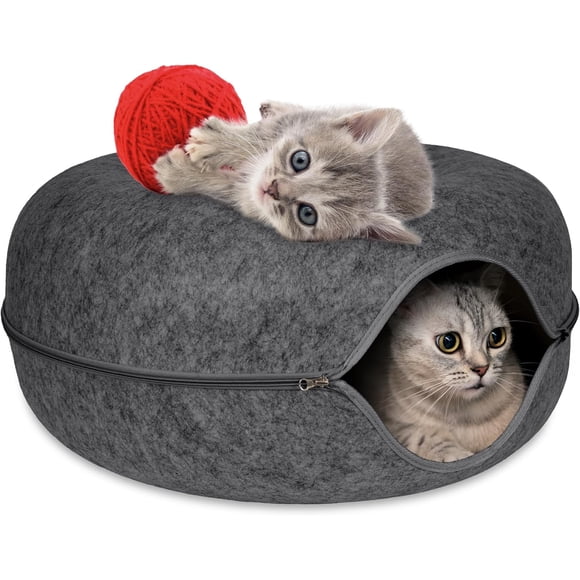Cama Gato Tunel Interactivo Anti Arañazos Gris 50cm
