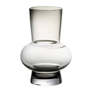 Fliperex - Florero Elegante De Vidrio Cristal Premium Tono Oscuro Gris
