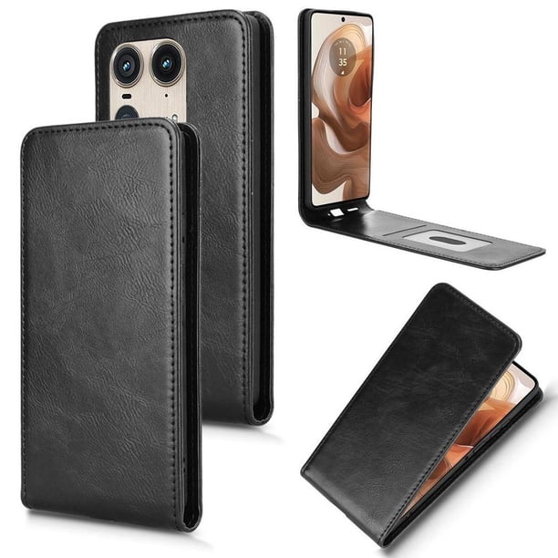 Funda tipo folio para Moto Edge 50 Ultra 5G con soporte magnético y protección para la cámara Negro