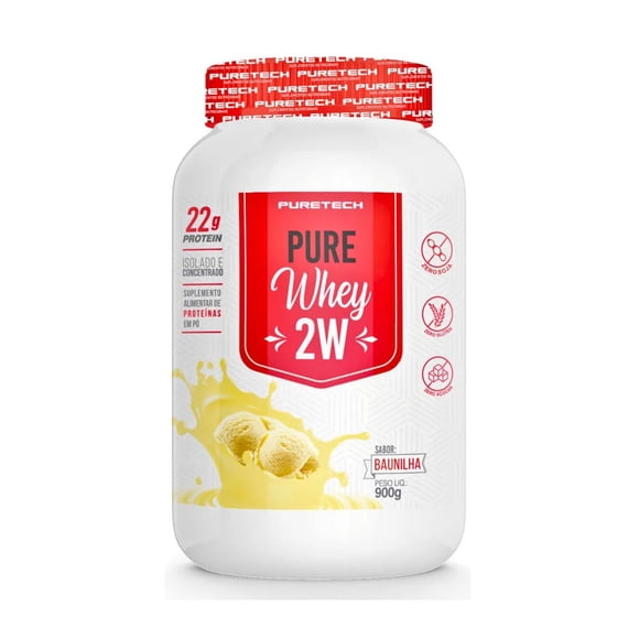 Proteína Pure whey 2w+isolada 900 gr Vainilla