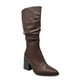 thumbnail image 1 of Bota de Mujer color Cafe Caña Alta con Diseño Arrugado y, 1 of 5