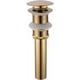 thumbnail image 1 of Desagüe de fregadero de latón moderno con clic-clac, tapón de resorte, sin ranura, sin rebosadero, dorado cepillado, 1 of 1
