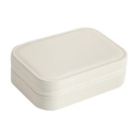 Magideal - Vitrina De Joyería Portátil Dimensión De Cuero De Pu 16X11.5X5Cm Partición Extraíble Impermeable Se Adapta Fácilmente A Mochilas Y Maletas Resistente Blanco