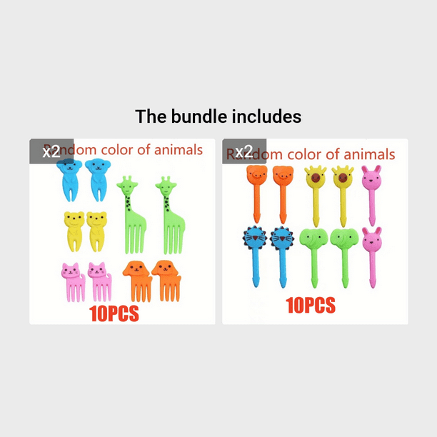 Make Mealtime Fun with 10 Reusable Mini Animal Forks for Kids - Perfect for Food, Cakes, Snacks, and Fruit Decorations