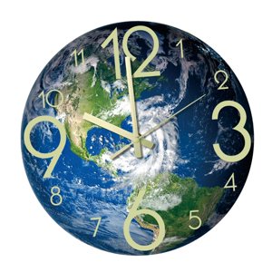 Bothyi - Reloj De Pared Luminoso Único De 30 Cm Que Brilla En La Oscuridad Decoración Del Dormitorio Tierra