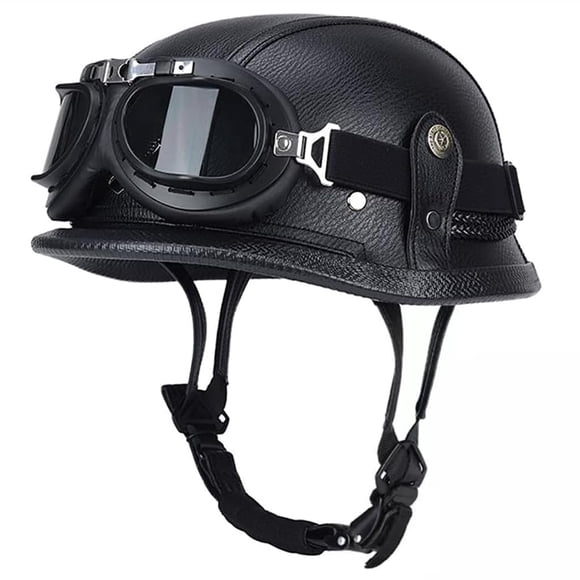 Casco de moto SHIZICONG de piel retro de estilo alemán