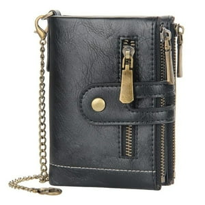 Genérica - Billetera Cuero Protección Antimagnética Con Cadena Negro