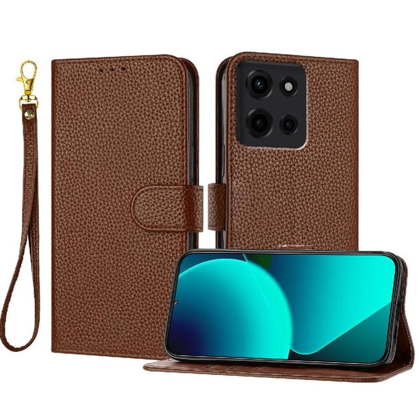 Funda Cartera para Motorola Moto G Stylus 5G 2025 Tarjetero Soporte Magnético y Correa Marrón