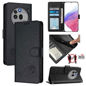 Funda Tipo Cartera Foxdock Para Nothing Phone 3A Pro 5G Con Soporte, Ranuras, Rfid, Diseño De Gato