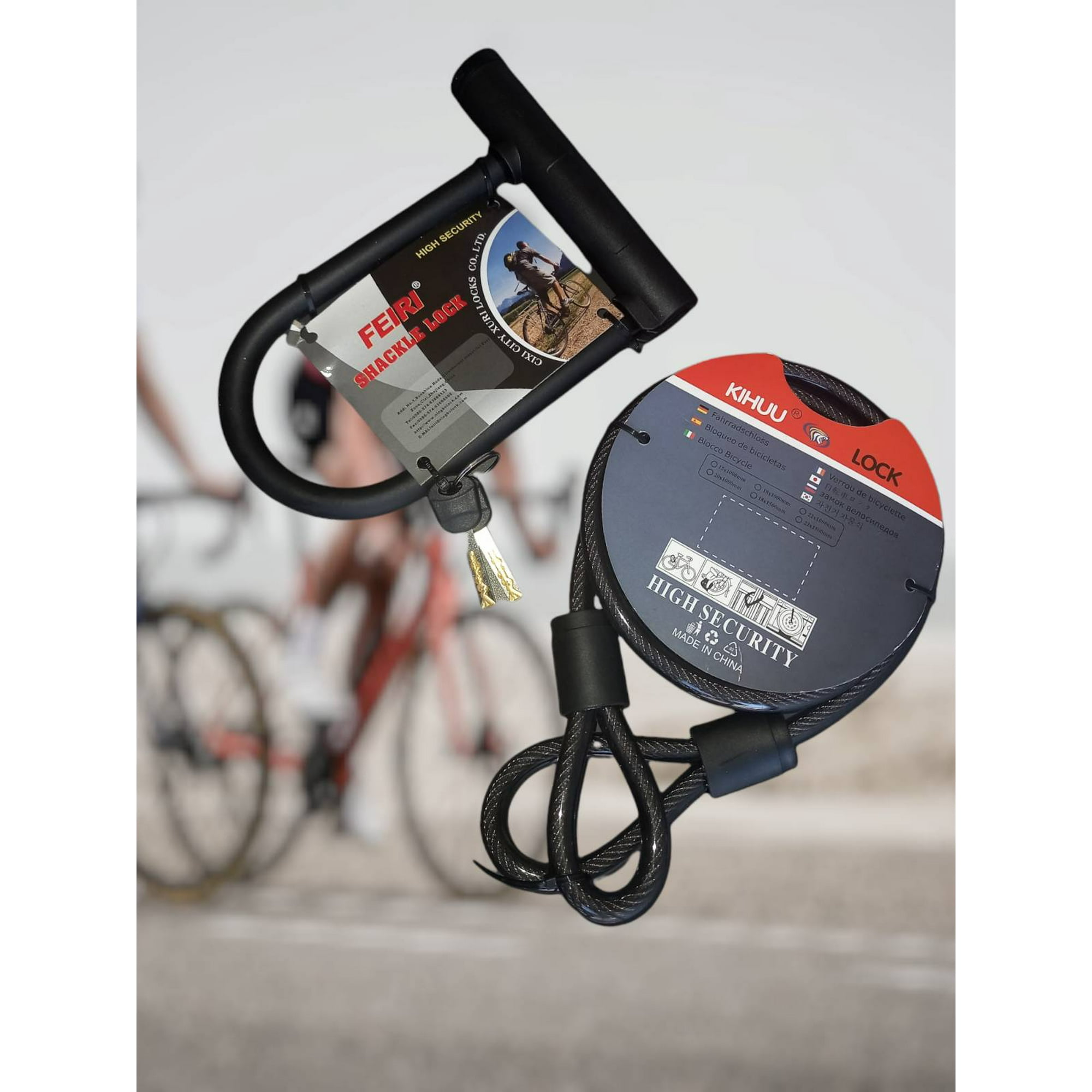 Mundo Eve - Candado Seguridad 2 En 1 Para Bicicleta