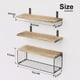 thumbnail image 2 of Repisas Flotantes de Madera Modernas X3 con Reja 100% Pino Café Claro, 2 of 3