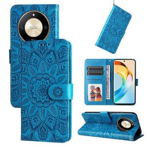 Funda Tipo Cartera Foxdock Para Honor X50 , Diseño Girasol En Relieve, Cuero Pu, Cierre Magnético, Soporte Y Tarjetero