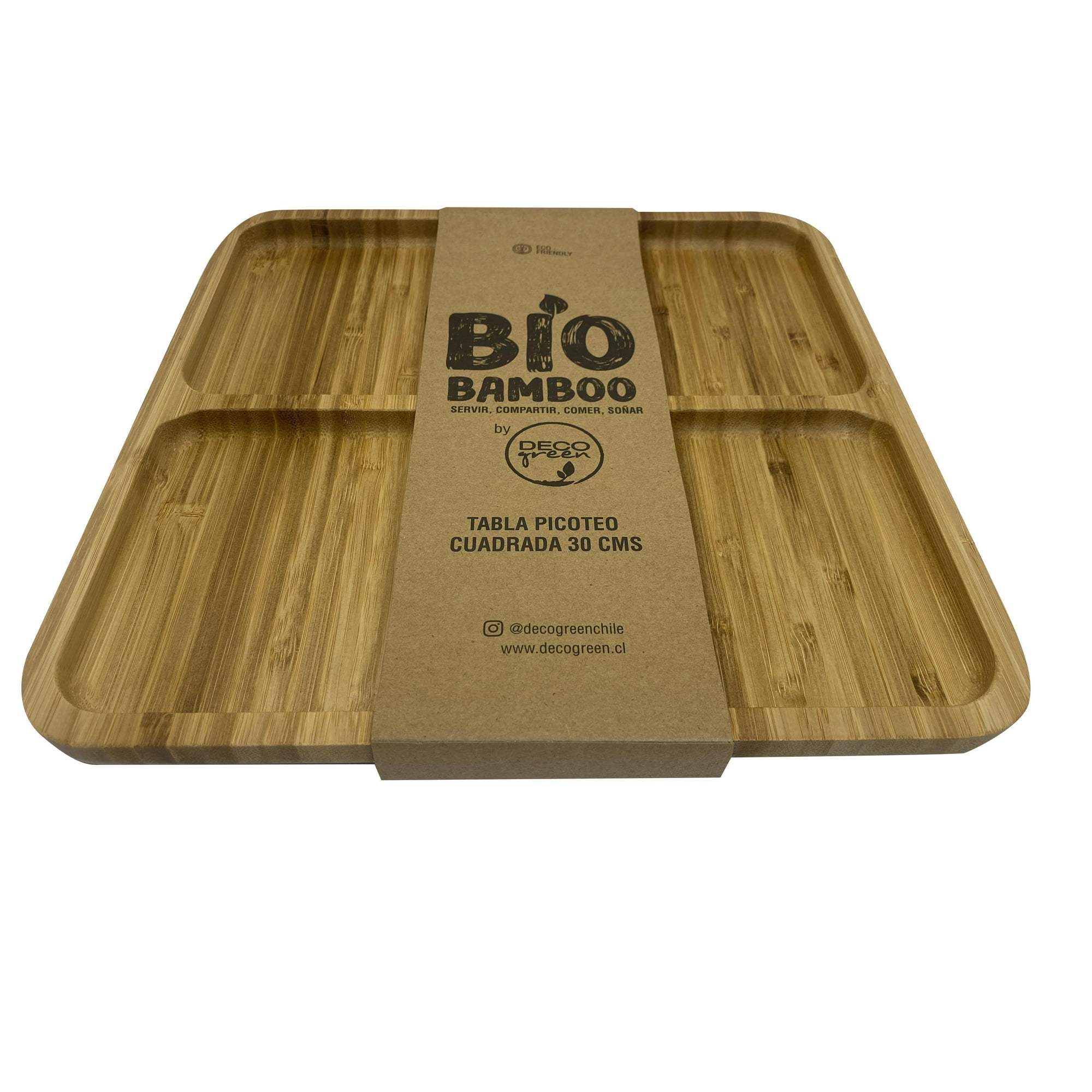 Decogreen - Tabla Picoteo Bio Bamboo Cuadrada 30 Cm