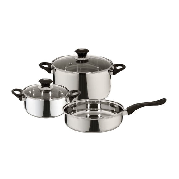 Batería de Cocina De Acero Inoxidable 5 Piezas Corazza Plateado