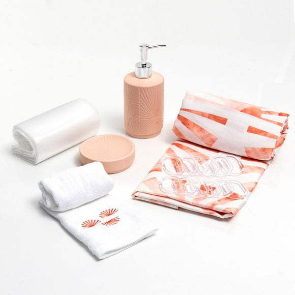 Set Cortina Baño 6 pzas Caja Rapel