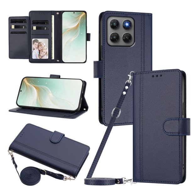 Funda Tipo Libro para Motorola Moto G47, Tapa con Imán, Azul