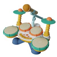 Magideal - Juego De Tambores Para Bebés Pequeños, Juguetes Iluminados, Duraderos De 3 Años Con Micrófono De Juguete, Juguetes Sensoriales Para Bebés, , Estilo B