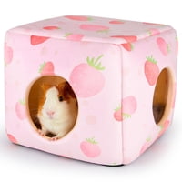 Xusx111 - Hideout De Cerdo De Guinea, Lavable Casa De Cerdos De Guinea Acogedora Cama De Cerdos De Guinea Para Pequeña Mascota Conejo/Conejo/Hámster/Chinchilla Accesorios De Cerdo De Guinea Fresa (Cor
