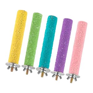 Ioensy - Percha Para Loros Y Mascotas, Jaula De Periquito De Pie Para Canarios Medianos Y Pequeños, 5 Uds.