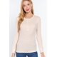 thumbnail image 1 of Saronite Camiseta Térmica Básica de Manga Larga con Cuello Henley de Algodón Acanalado, Beige (para Mujer), 1 of 3