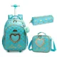 thumbnail image 1 of Children's Rolling Backpack Set Wheeled Schoolbag Kids Backpack with Insulated Lunch Bag and Pencil Case for Boys and Girls, 1 of 3