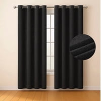 Riqui - Cortinas Blackout 2 Paños 140X220 Lino Doble Faz Negro
