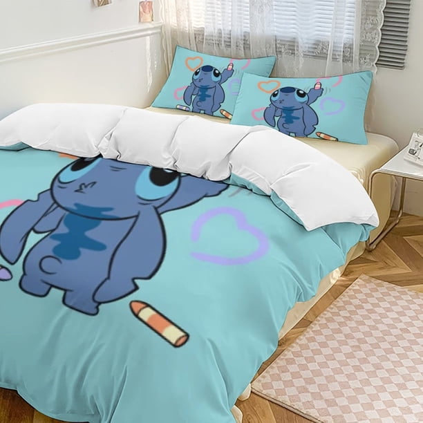 StitchCartoon Collection 3-Piece Comforter Set, Personalized Bedding Decor for Kids And Teens Bed Sheets