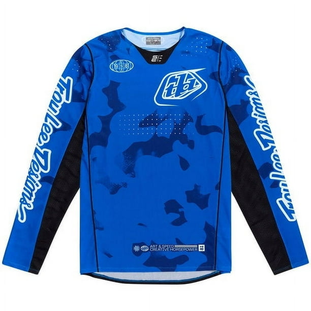 Polera troy lee se pro blotted bright blue