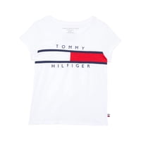 Camiseta Tommy Hilfiger De Manga Corta Para Niñas, Algodón Blanco, 2T