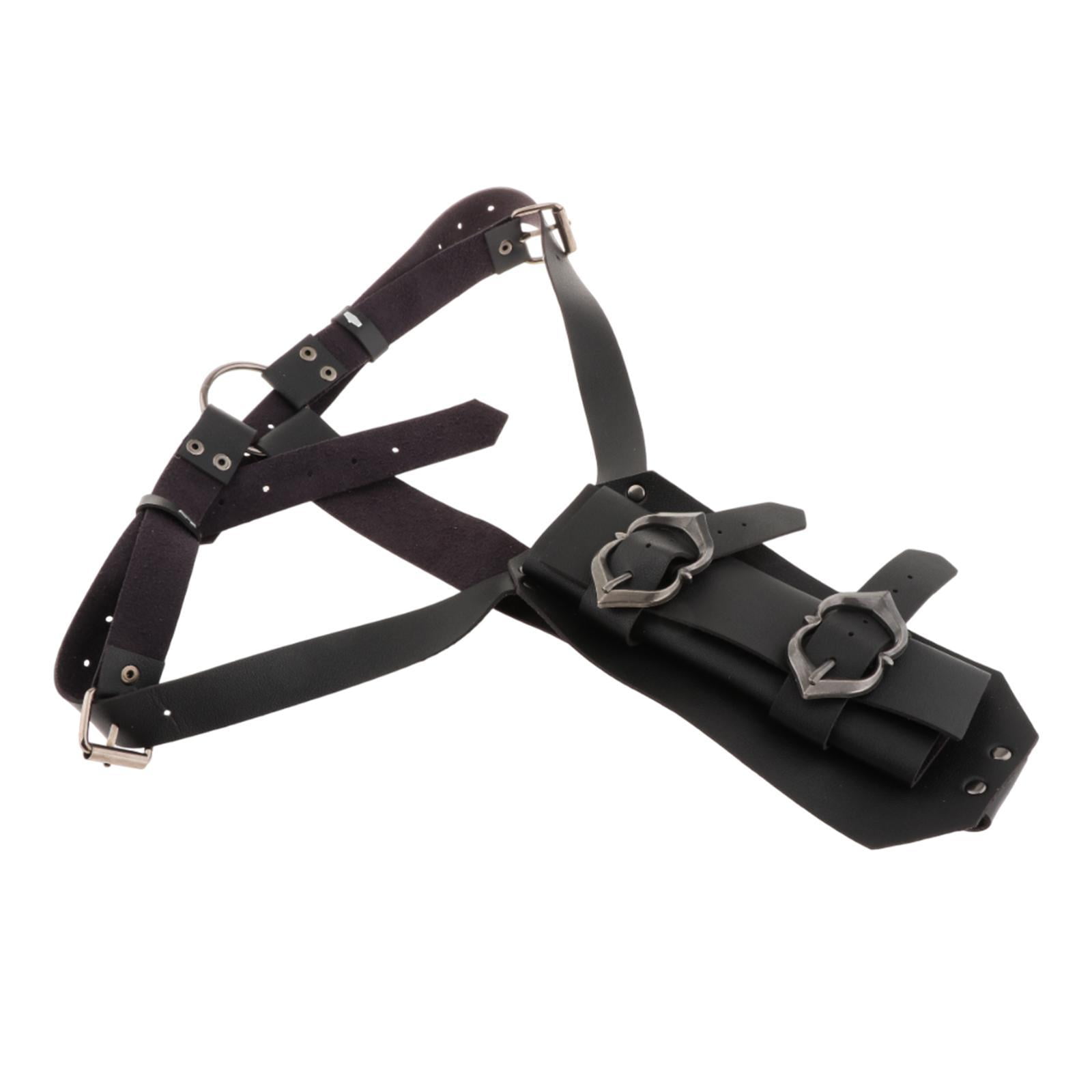 Magideal - Vaina De Guerrero Medieval, Accesorios Para Disfraz De Cosplay, Soporte De Cuero Pu Para Ropera, Correa De Hombro Ajustable Para Espectáculo En Negro