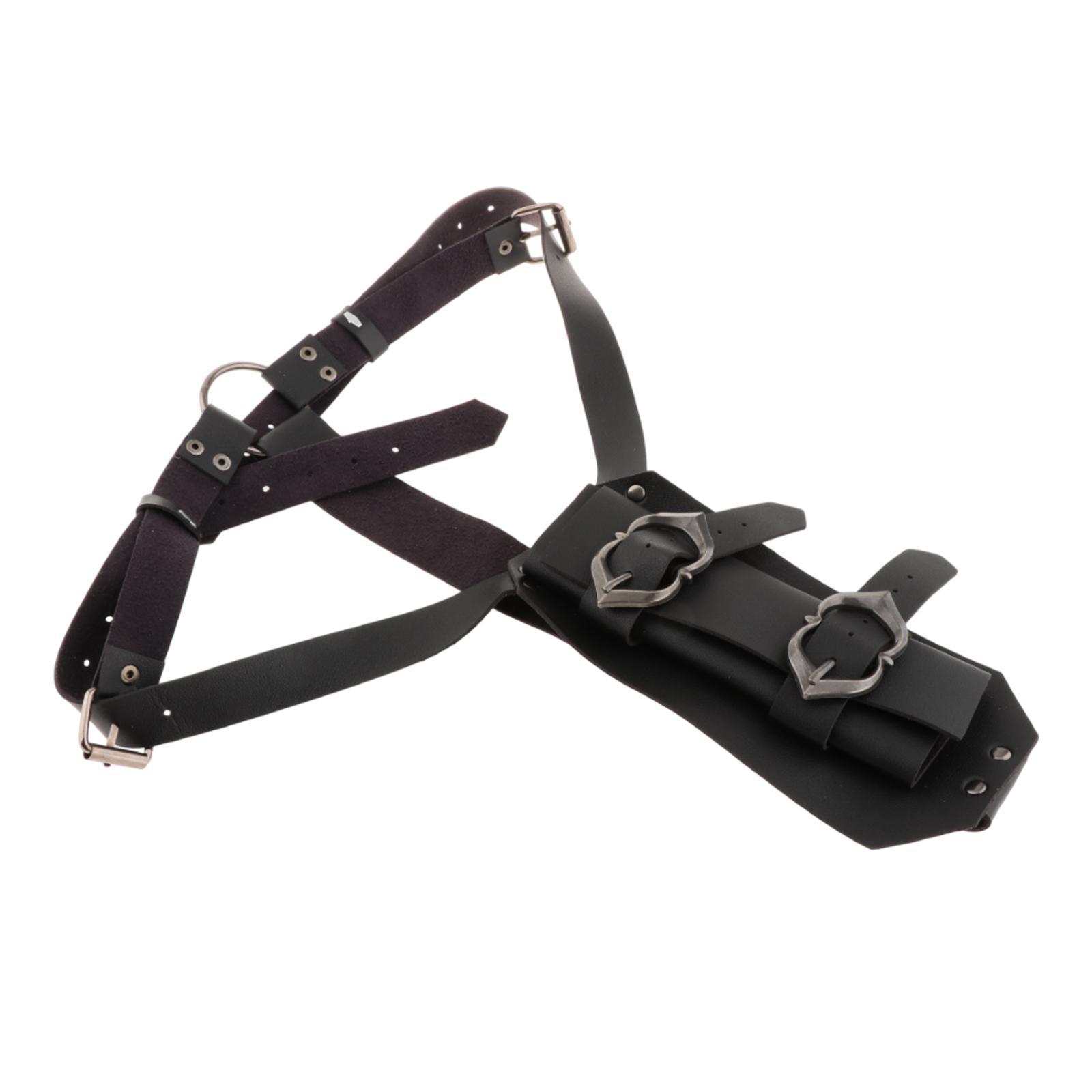 Magideal - Vaina De Guerrero Medieval, Accesorios Para Disfraz De Cosplay, Soporte De Cuero Pu Para Ropera, Correa De Hombro Ajustable Para Espectáculo En Negro