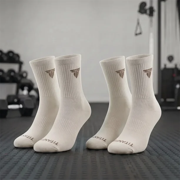 Calcetines Mujer Deportivos Largos Athena Crew - Crema Moonstone - 8 pares
