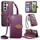 thumbnail image 1 of Funda tipo cartera FOXDOCK para Samsung Galaxy S26 con ranuras para tarjetas, soporte y cremallera - Pulsera larga Púrpura, 1 of 5