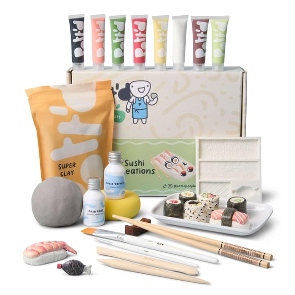 Kit de cerámica Pott'd Mini con arcilla de secado al aire, pinturas y herramientas